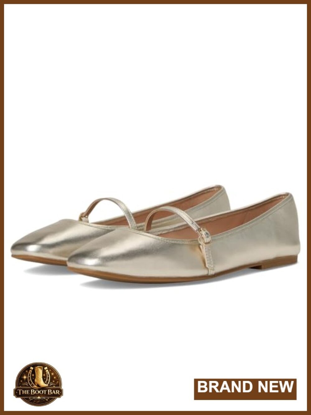 Mary Jane Ballet Flat Square Toe Buckle Closure Leather